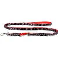Dino Zwarte riem met bloemenpatroon 15mm / 200cm