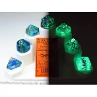 Chessex Nebula Oceanic/gold Luminary Polydice Dobbelsteen Set (7 stuks)