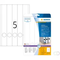 Herma 10175 Verwijderbare ordneretiketten, A4, 38 x 297 mm, wit, ondoorzichtig