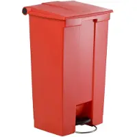 Rubbermaid Legacy Step-On pedaalafvalbak, prikbestendig, met dekseldemper, L 419 x B 501 x H 828 mm, 87 l, polyetheen, rood