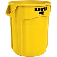 Rubbermaid Brute-afvalbak, rond, Ø 495 x H 580 mm, 75 l, kunststof, geel