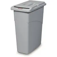Rubbermaid afvalbak Slim Jim Confidential, met deksel met gleuf, B 508 x D 279 x H 762 mm, 87 l, polyetheen, lichtgrijs