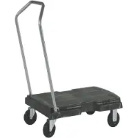 Rubbermaid platformwagen Triple Trolley, inklapbaar, handgreep in 3 standen verstelbaar, laadoppervlak 820 x 500 mm, tot 227 kg, zwart