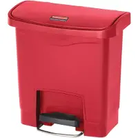 Rubbermaid 1883563, 15 liter, Rechthoekig, Kunststof, Hars, Rood, Met pedaal, Kunststof