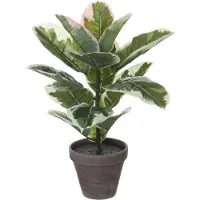 Mica Decorations Kunstplant rubberplant H34 cm groen