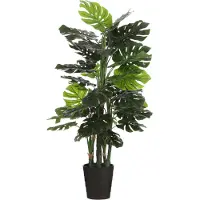 Mica Decorations Monstera struik kunstplant - 140 x 75 cm - Grote huis/kantoorplant