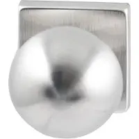 Hardbrass Knopkruk Sfera op vierkant rozet - RVS