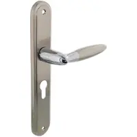 Intersteel Deurkruk Elen op langschild profielcilinder 55mm - chroom/nikkel mat