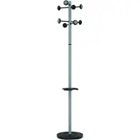 Unilux Standing Coat Compueil Metal 8 Hangers With Umbrella Stand And Drip Tray Gray Rotating Head Grijs Kinderen