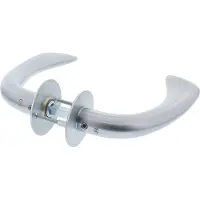 P & E P+E Deurkruk 'Erick' op ronde rozet 8mm stift rvs geborsteld
