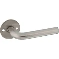 P & E P+E Gatdeel deurkruk L-model op ronde rozet 8mm stift rvs geborsteld