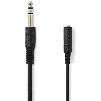 Nedis Stereo-Audiokabel | 6,35 mm Male - 6,35 mm Female | 5,0 m | Zwart Nedis