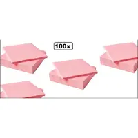 Themaparty 100x Servetten licht roze 2 laags - Servet diner thema feest festival party