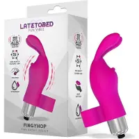 Latetobed - Fingyhop Vibrating Bullet With Rabbit Silicone Pink