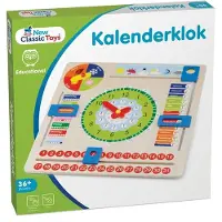 Woet New Classic Toys Houten Kalenderklok - Leer Klokkijken - Leerklok - Weet jij welke dag het is? Hoe laat is het? Schijnt de zon? - Dagen, Maanden, Seizoenen & Weer - Educatief Speelgoed - Vanaf 3 Jaar