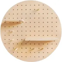 Furniteam Pegboard Augustin Rond | hout naturel 46x10x46x10 cm wandplanken en -haken | NADUVI