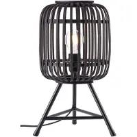 Brilliant Woodrow - Tafellamp - E27 max 1x60W - Hout/Zwart