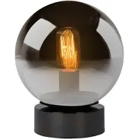 Lucide Tafellamp Jorit - Fumé Glas - Ø20cm - E27 - Zwart