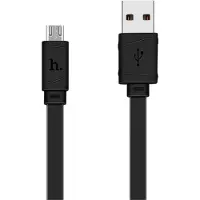 Hoco Micro USB oplaadkabel - Platte kabel 1 meter - Zwart Android