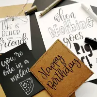 Florence Handlettering papier - Zwart, Offwhite, Bruin & Wit - A5 - 216g