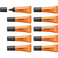 Stabilo NEON - Markeerstift - Oranje - Unieke Tube Vorm - Doos 10 Stuks