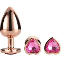 Dream Toys Gleaming Love - anaal plug set - hartvorm - rosegoud - 3 stuks