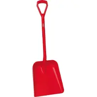 Vikan Hygiene 5623-4 schop D-grip, rood steel 104cm, groot blad 38x35cm
