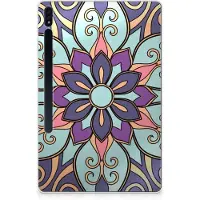 B2Ctelecom Back Cover voor Samsung Galaxy Tab S7 Plus | S8 Plus Siliconen Hoesje Purple Flower