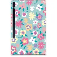 B2Ctelecom Samsung Galaxy Tab S7 Plus | S8 Plus Siliconen Hoesje Flower Power
