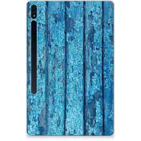 B2Ctelecom Samsung Galaxy Tab S7 Plus | S8 Plus Silicone Tablet Hoes Wood Blue