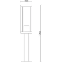 LumenXL Industriële RVS zwarte buitenlamp Alessio met glas, 50 cm