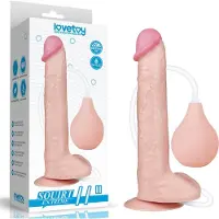 Lovetoy squirt extreme spuitende dildo - 28 cm - Φ4.8 cm - met ballen en zuignap