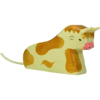 Holztiger Houten Liggende Stier Bruin