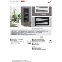 Zehnder Ribbon elektrische badkamerradiator - 600W - H1340