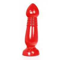 All Black Speervormige Dildo - Rood