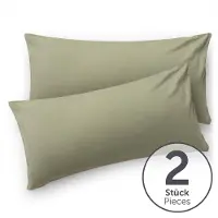 Blumtal - Set Van 2 Kussenslopen - Superzachte Premium Jersey Kussenhoes - 100% Katoen - 40 x 60 cm - Olijfgroen