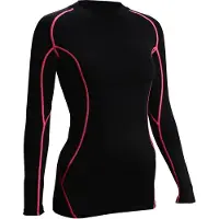 Avento Compressieshirt - Lange Mouw - Dames - Zwart/Roze - Maat 38
