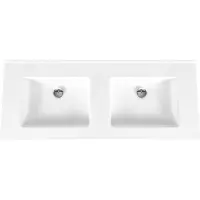 Bally Beta Solid Surface Dubbele Wastafel 120cm Zonder Kraangat Acryl Wit