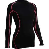Avento Compressieshirt Lange Mouw - Vrouwen - Zwart/Fuchsia - Maat 36