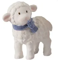 Tikiri grijp en bijtspeelgoed lammetje Lucas 12 cm blauw