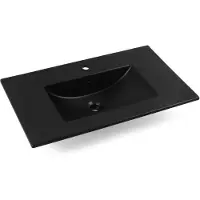 Fontana Latina keramische wastafel 80cm met kraangat zwart mat