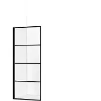 Diamond Line Inloopdouche Finn 100x200cm Antikalk Helderglas Mat Zwart 8mm Veiligheidsglas Easy Clean