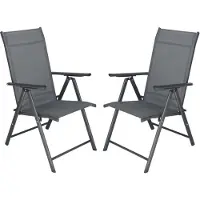 Garden Royal Tuinstoelen met 7 standen, set van 2 stuks grijs