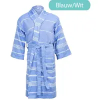 The One Towelling Hamam Badjas Blauw - S/M