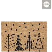 House of Seasons Deurmat kerst Kerstboom - L60 x B40 cm - Bruin