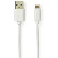 Nedis Lightning Kabel | Apple Lightning 8- Pins naar USB-A Male | 2 m | Grijs / Wit | 1 stuks - CCBW39300WT20 CCBW39300WT20