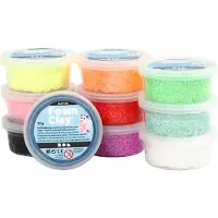 Foam Clay , Glitter, Diverse Kleuren, 35 gr, 10 Doosje