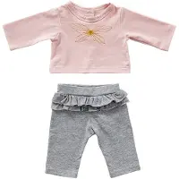 By ASTRUP Kledingset Babypop 35 Cm Grijs/roze