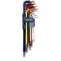 Ivana haakse sleutelset torx - TX-10 t/m TX-50 - Kogelkop - 9-delig
