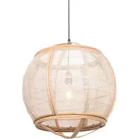 QAZQA Smart hanglamp bruin 50cm incl. Wifi G95 - Pascal